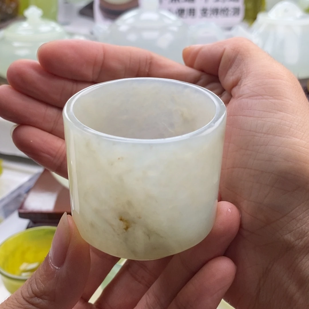 未镶嵌岫玉四大名玉茶杯50cc