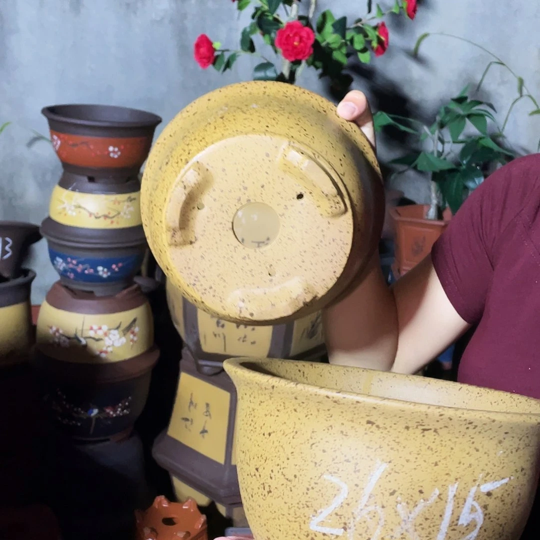 还原烧两件套花盆