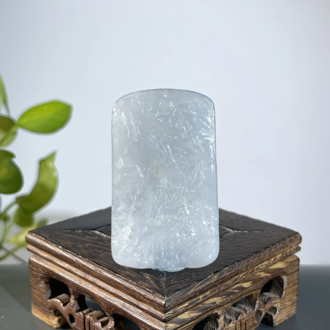 JXA05-200 天然缅甸A货翡翠  山水牌