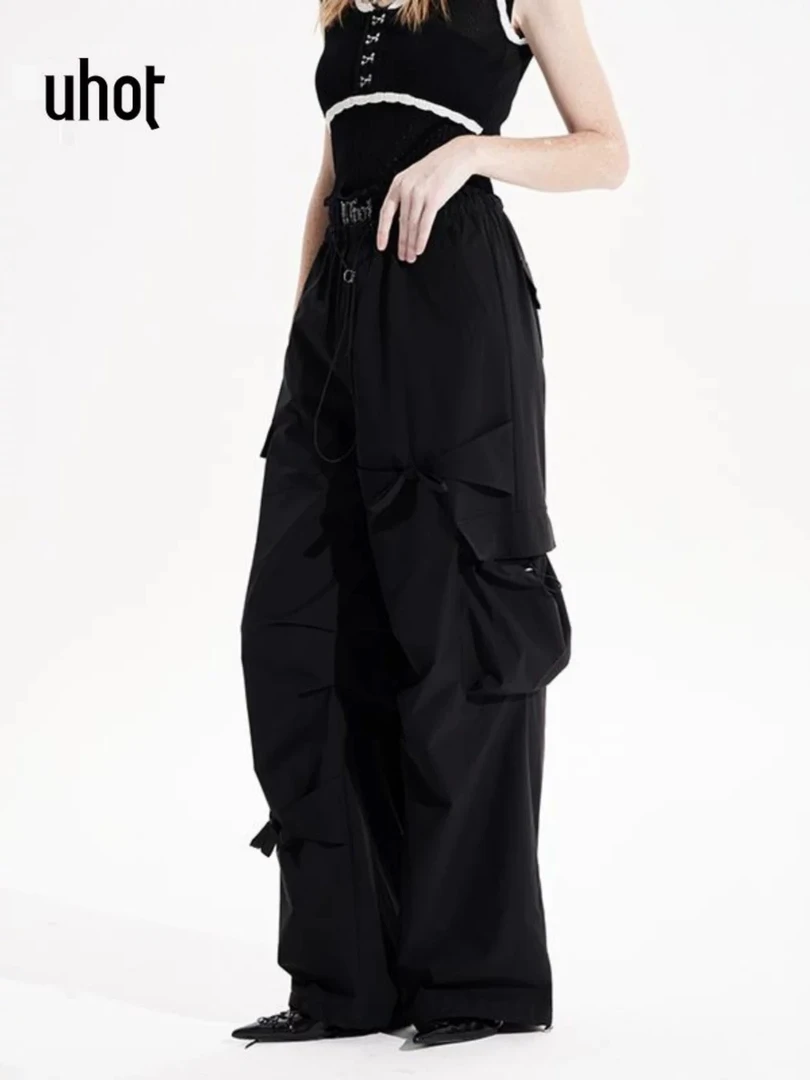 UHOT/诱货设计师品牌25春夏 黑色口袋阔版长裤 ganjue买手店