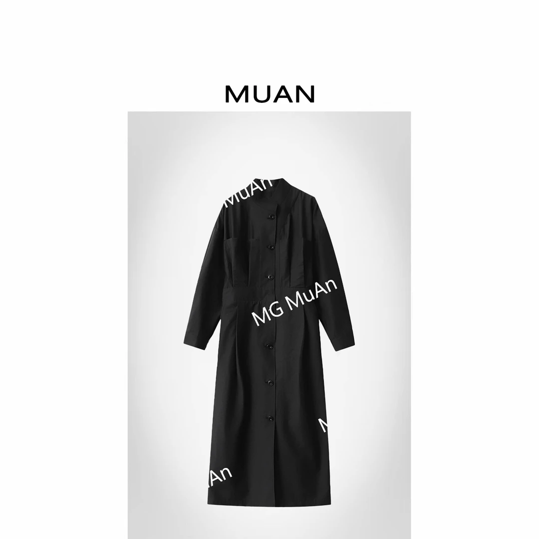 木MUAN岸：《曼哈顿女主裙》定制宽松长款风衣连衣裙女YJ-23585