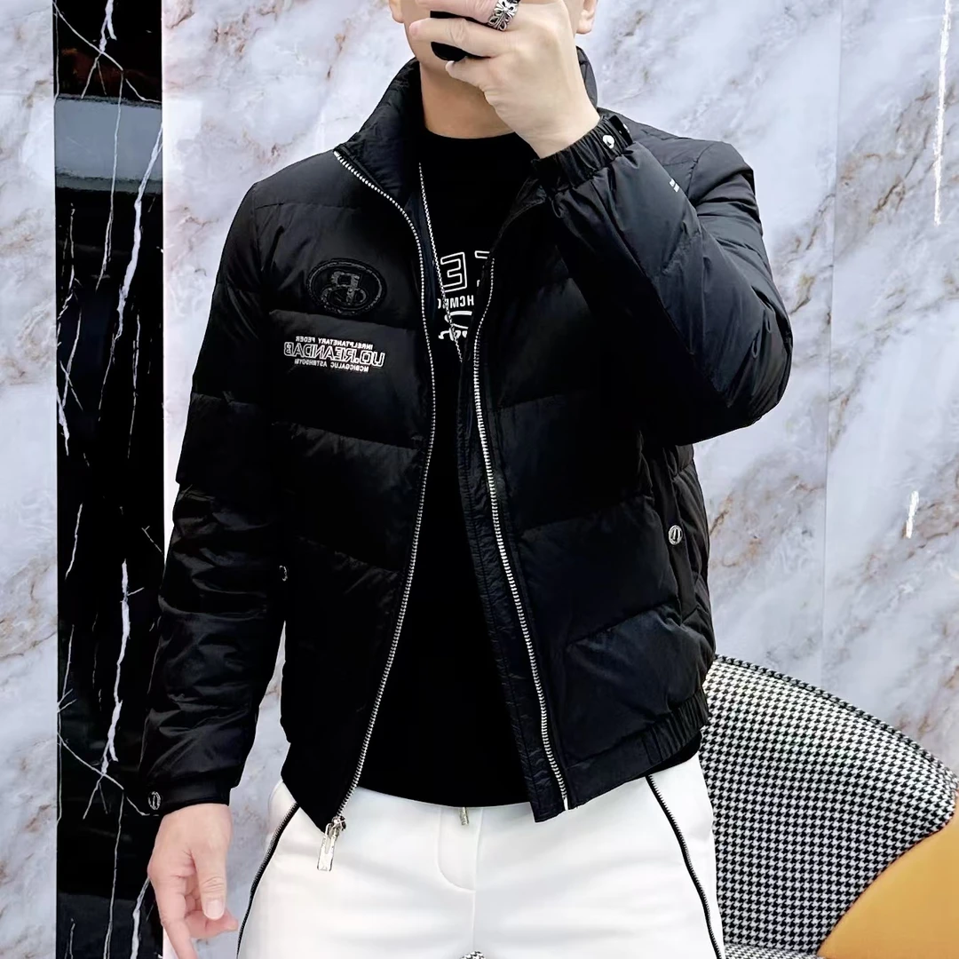 2024冬季新款男士时尚高品质帅气字母闪电保暖羽绒外套8616
