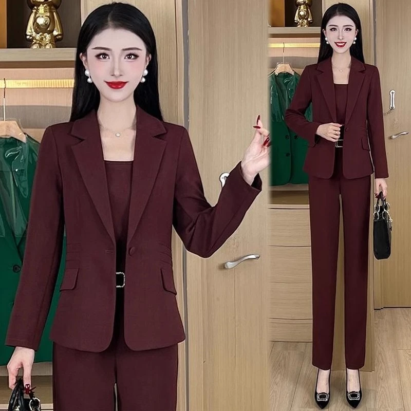 时尚西装套装女2025春季新款洋气时髦显瘦西服外套裤子气质两件套