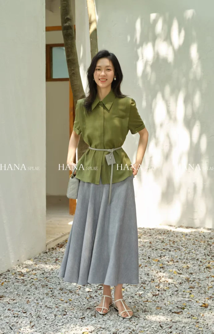 【NO退NO换】鑫燃KIKI 醋酸时尚高级感百搭衬衣 17765 HN