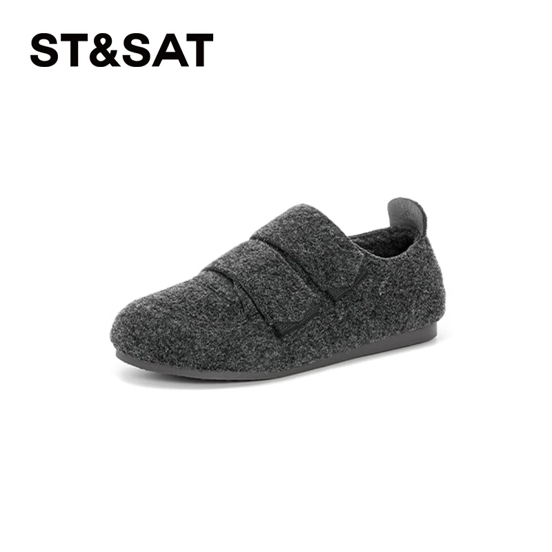 星期六秋冬加绒简约显瘦勃肯鞋2024时尚百搭舒适加厚保暖休闲棉鞋