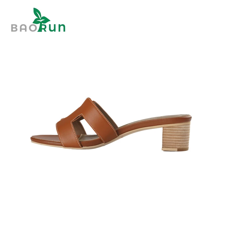 原创【粗跟拖鞋】牛皮鞋面 亲肤羊皮内里 防滑橡胶大底 跟高5cm