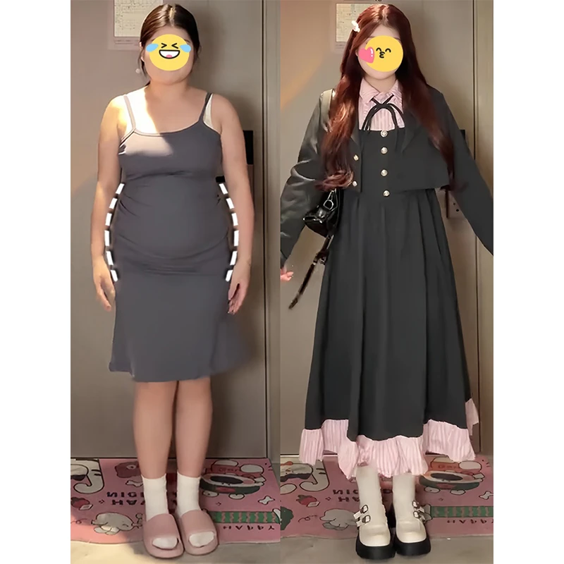 套装女2025新款韩系学院风短款外套格纹拼接连衣裙早秋穿搭一整套