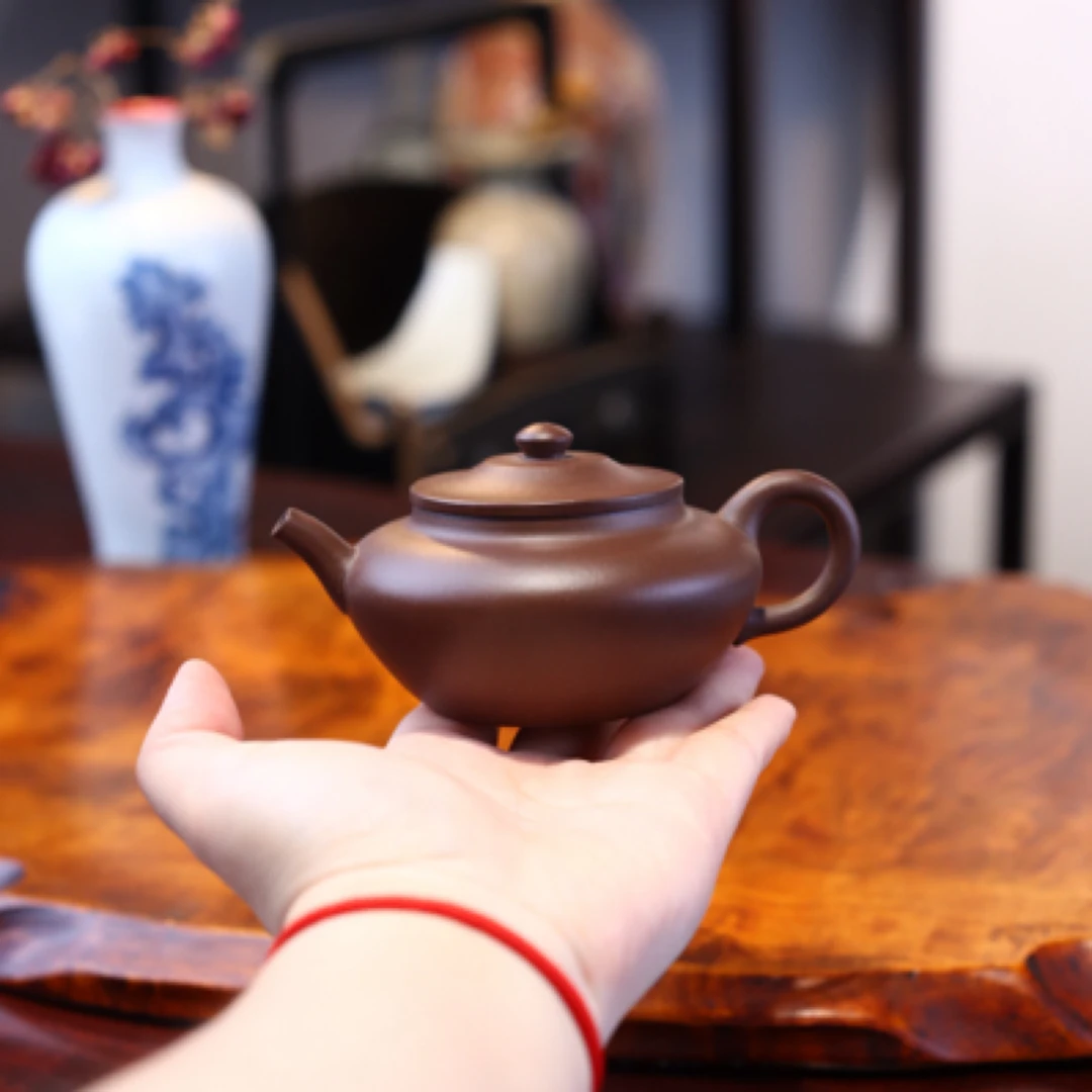 宜兴紫砂壶紫泥笠帽茶壶茶具礼品