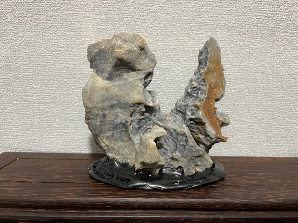 戈壁奇石，精品风凌石象形石摆件11*11*6.5厘米