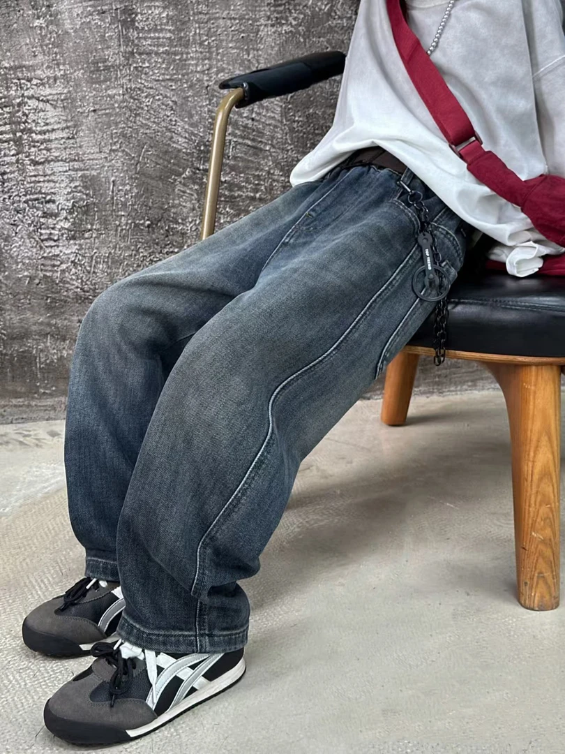 【小哥穿搭】秋季新品上新原色牛仔裤中大童潮孩复古穿搭美式58623