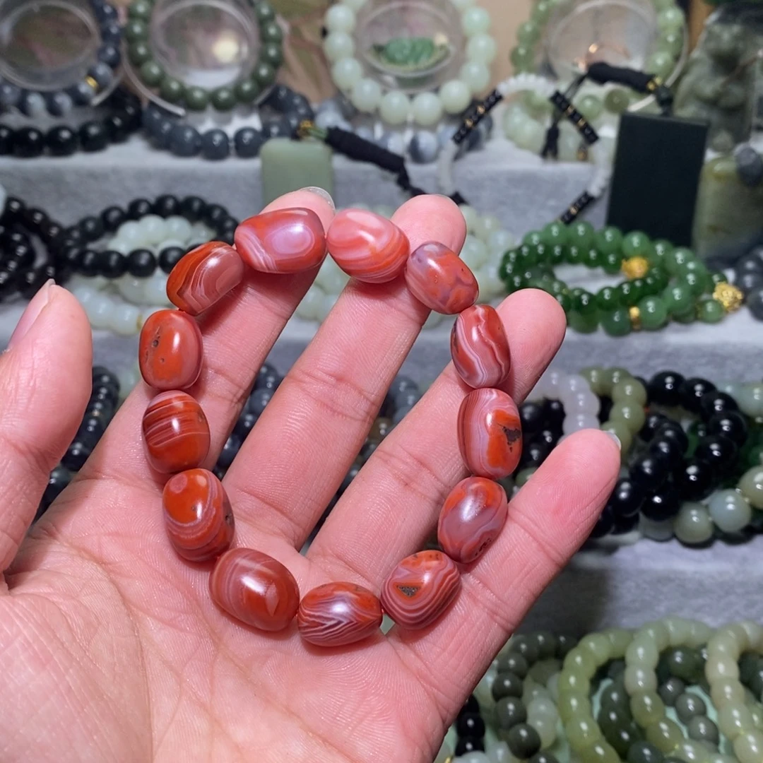 南红玛瑙未镶嵌手链