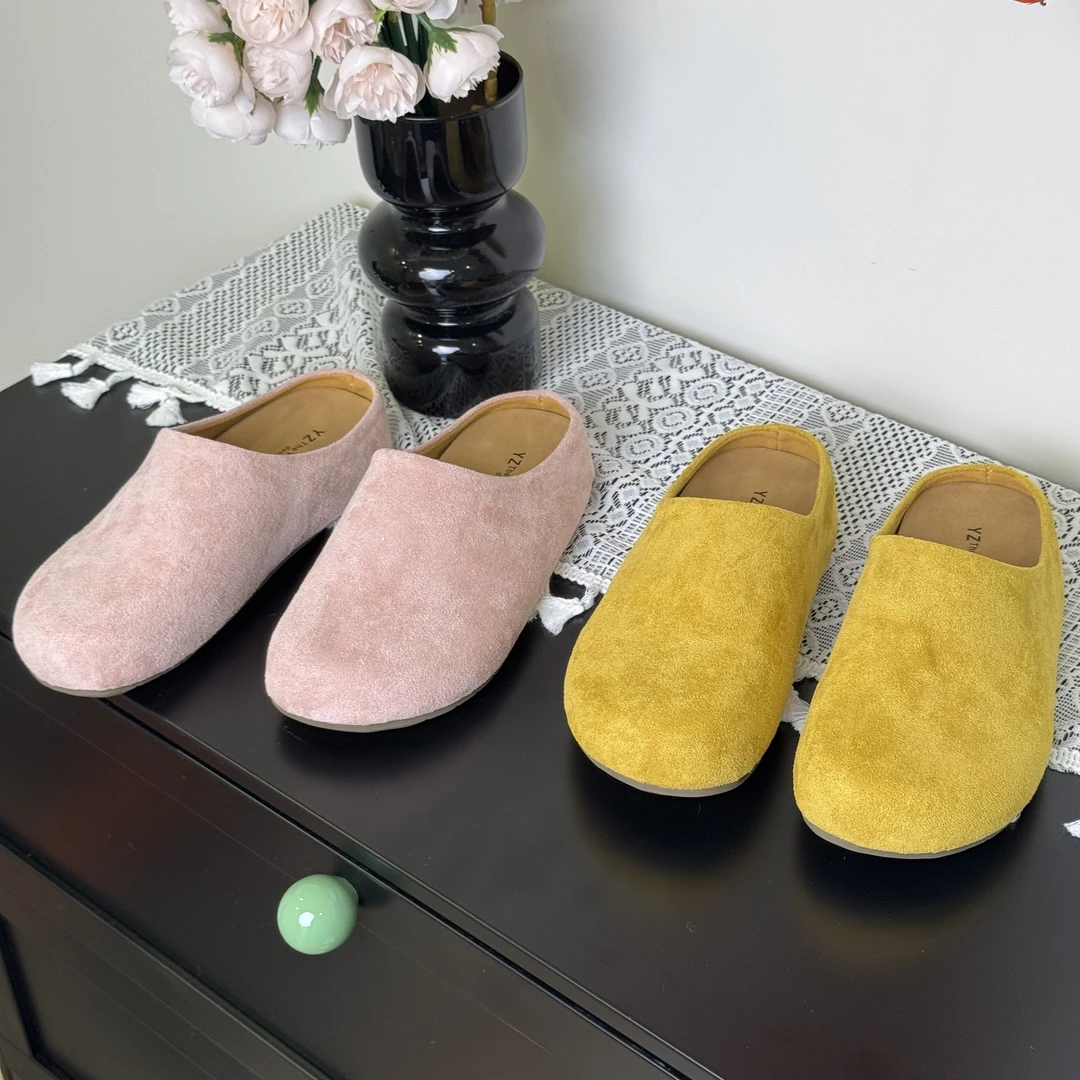 内增高平底舒适勃肯鞋女外穿2025春夏新品百搭软底复古包头半拖鞋