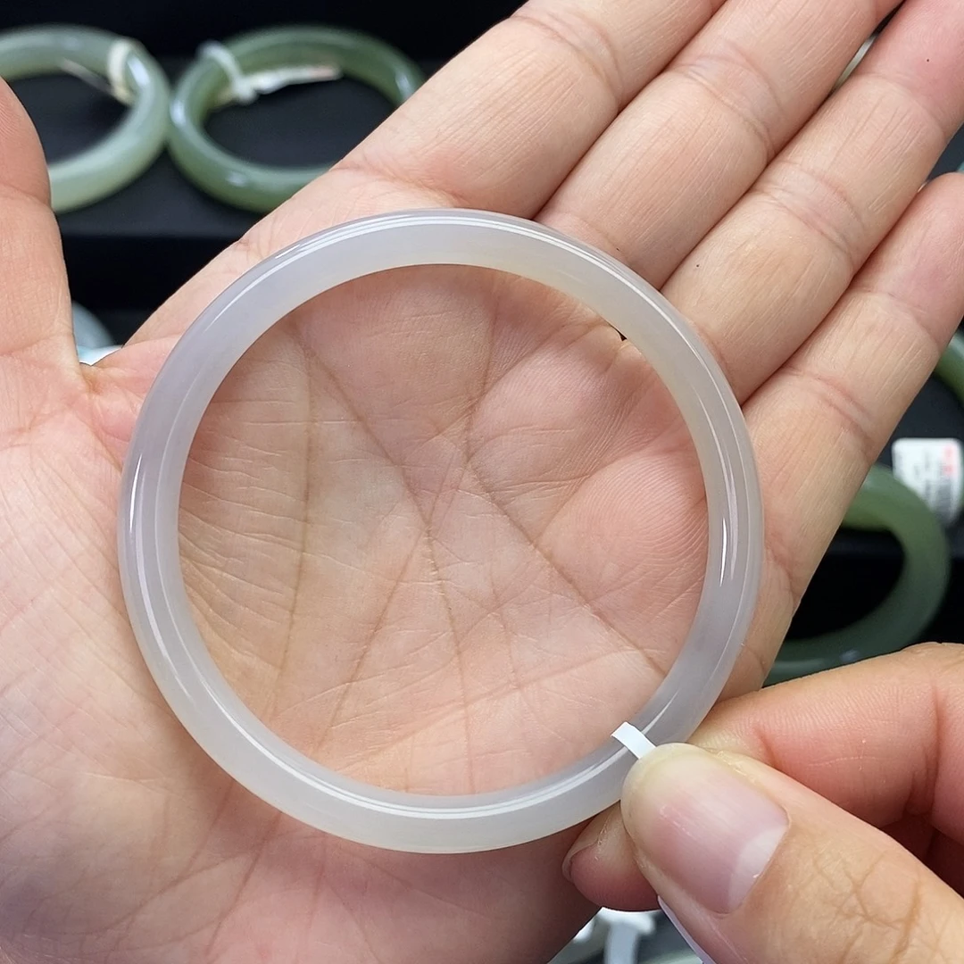 和田玉未镶嵌手镯56.57