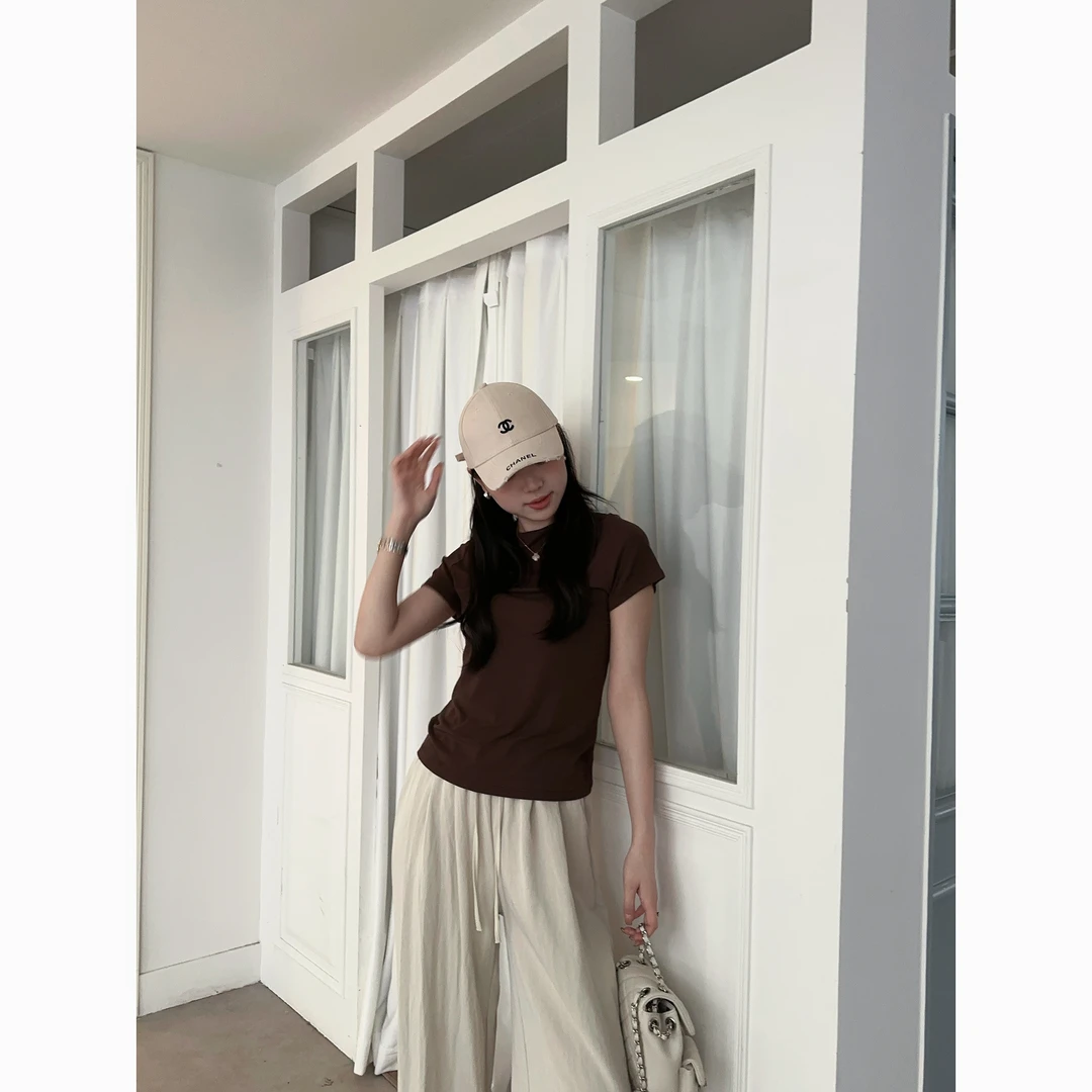 48H【卡戴珊牛牛T】超柔软高弹圆领基础款正肩修身短袖T恤SU008