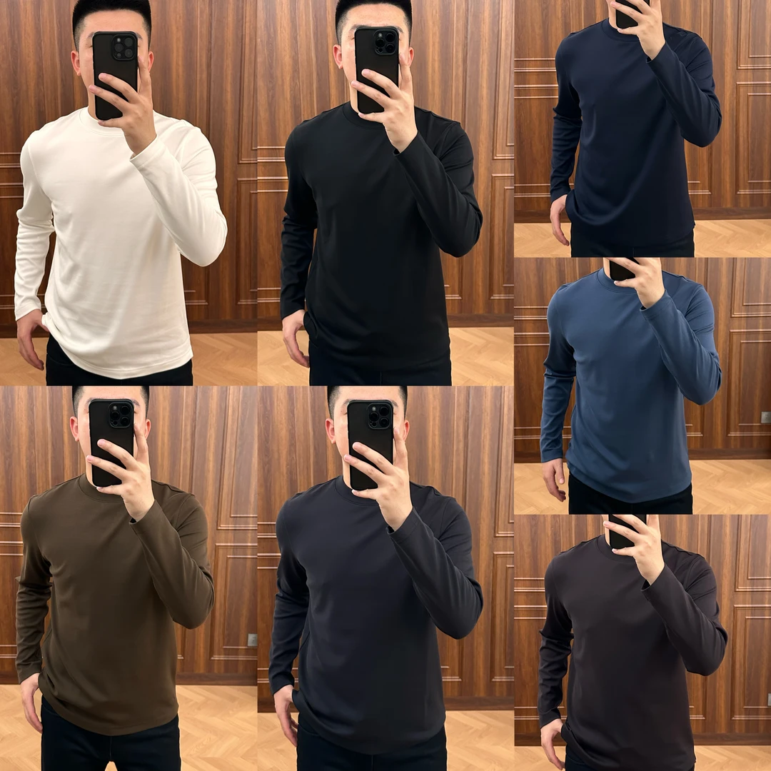 冬季 | JL585男士「小寸领」加厚莫代尔棉细磨毛舒适净版'长袖'体恤