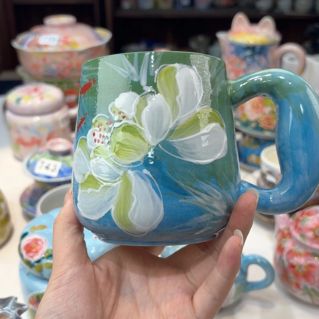 景德镇手绘高温釉下彩陶瓷茶具