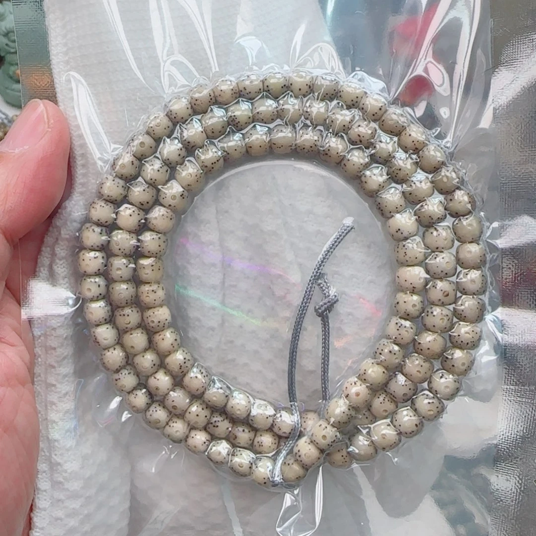 星月菩提手串骨瓷白大眼睛针尖星108-7*6