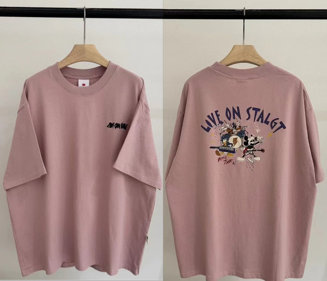 亦亦 【AB面奇奇乐队】刺绣重工大版休闲百搭宽松数码印花半袖T恤