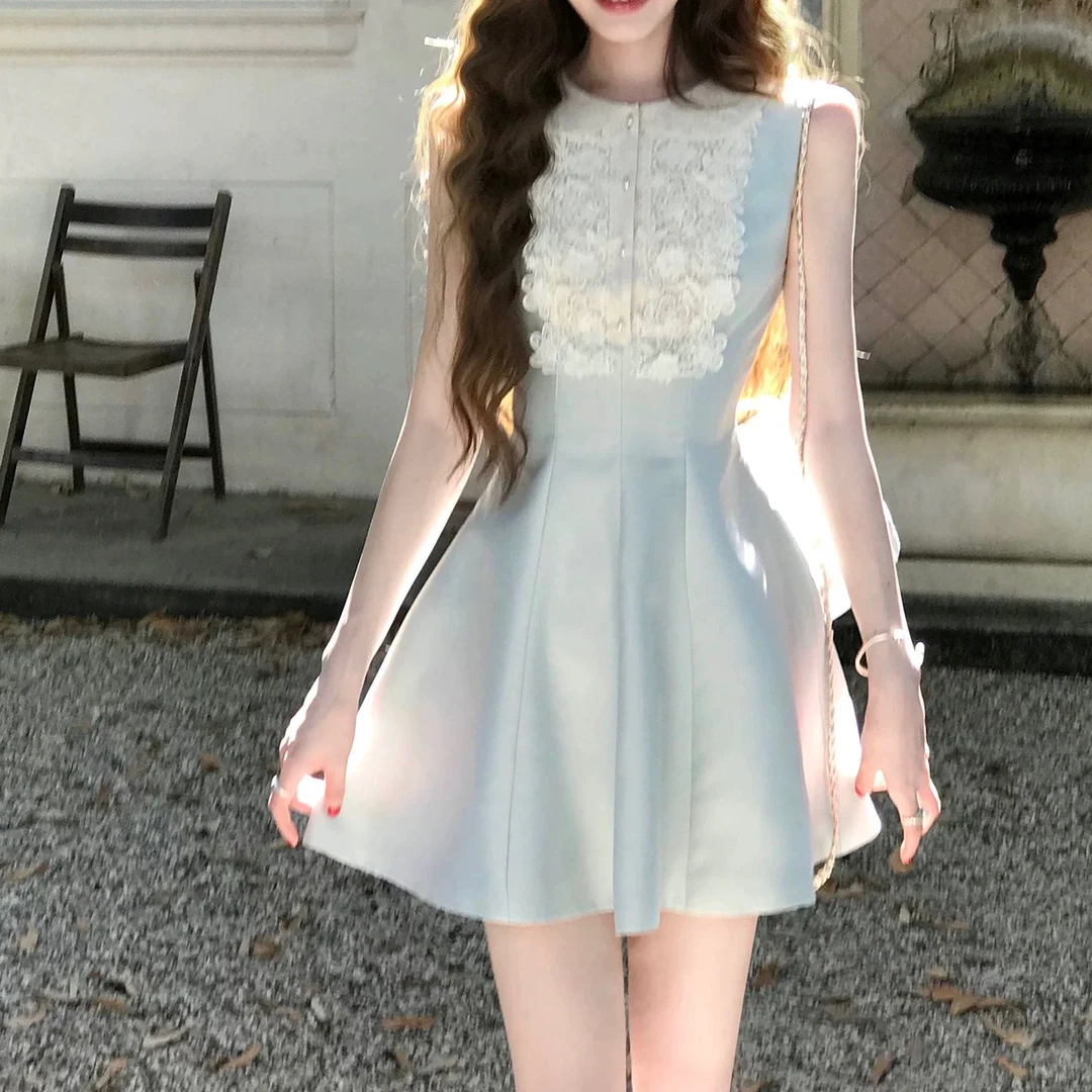 拉夏贝尔2025年夏季新款法式名媛修身气质百搭连衣裙 15299 JCK