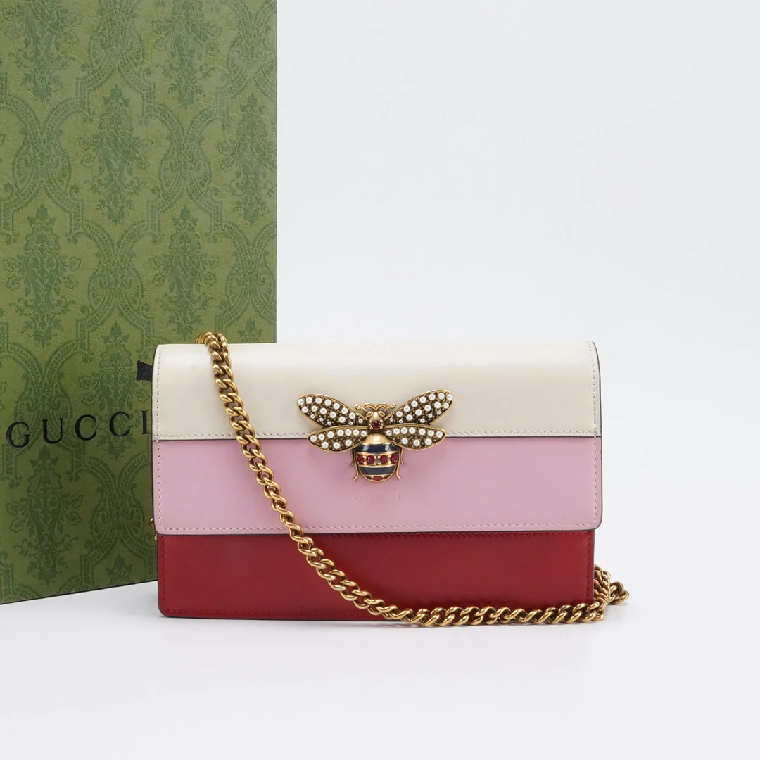 95新 GUCCI/古驰 【静文】玛格丽特蜜蜂woc/BG23006563