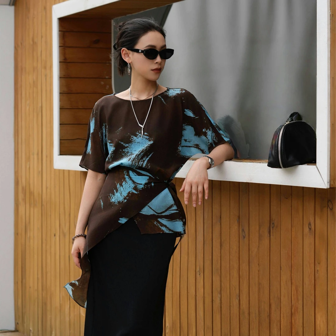 POPULARYW【隐西隅】Z·R上品屋 轻熟风系带收腰时尚设计感衬衣