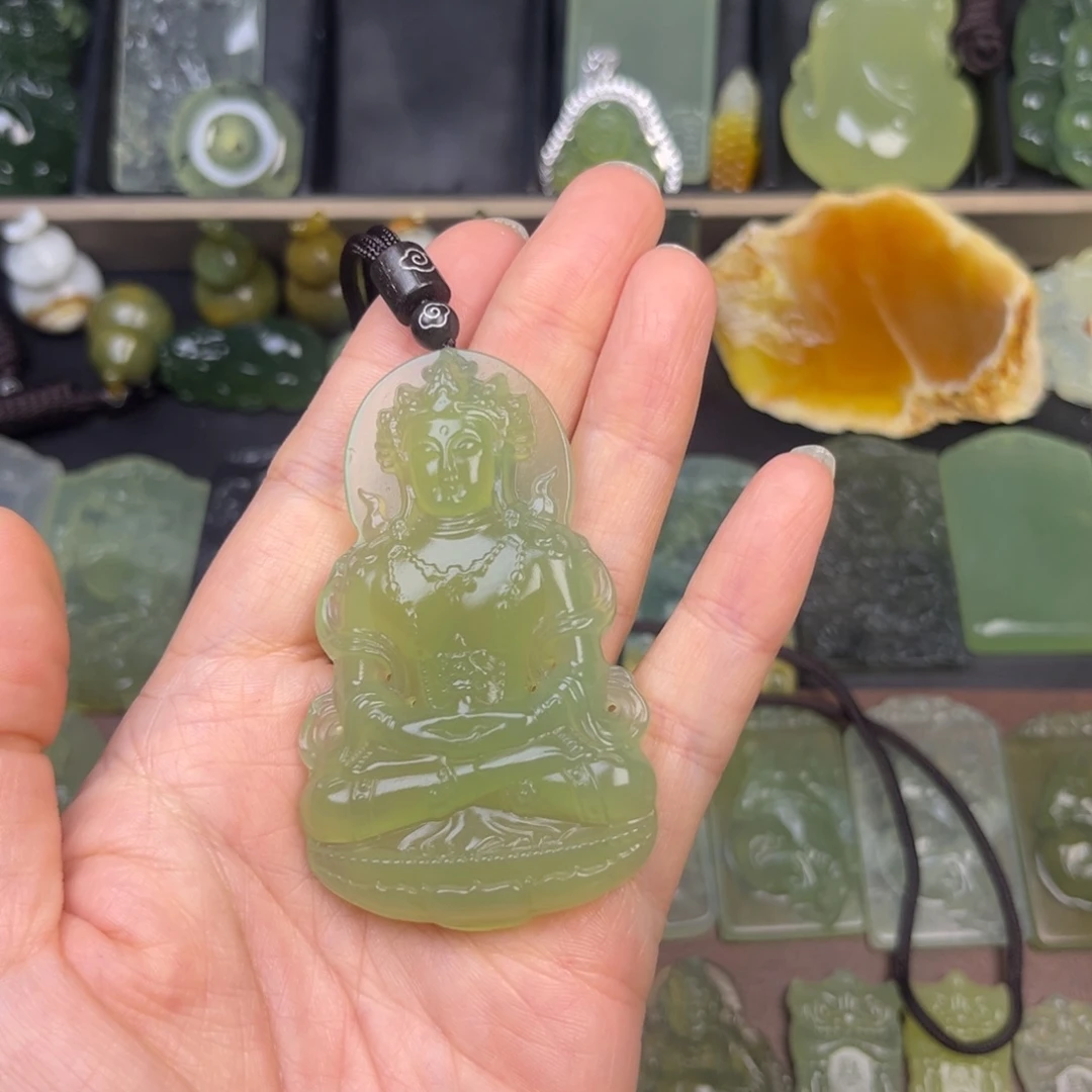 蛇纹石玉未镶嵌吊坠(赠链)
