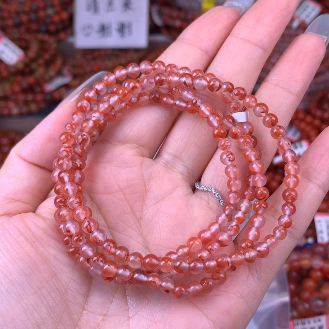 未镶嵌手链南红玛瑙20号意境冰飘花卡4+