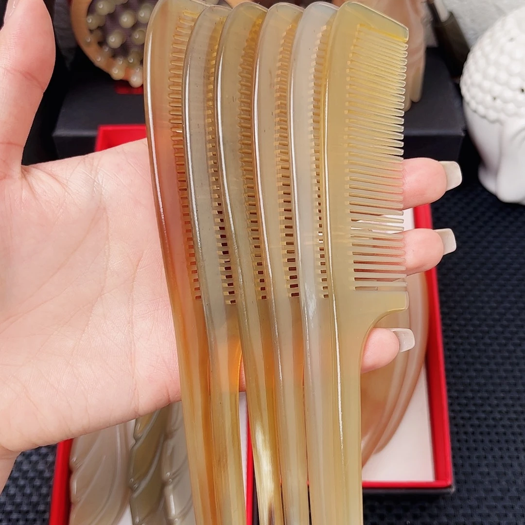 纯手工制作纯牛角梳子