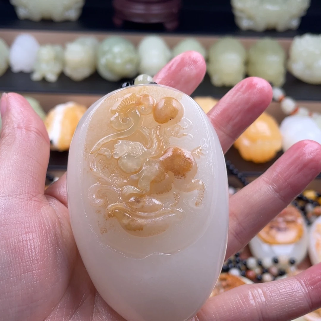 秋***天石材天然古青石手把件