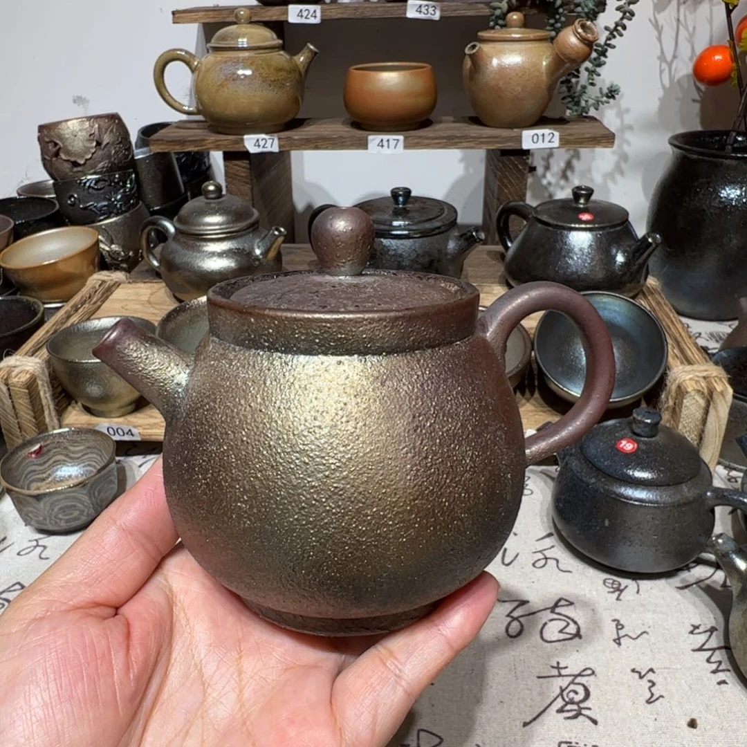 壶黄**上建水紫陶紫泥柴烧壶
