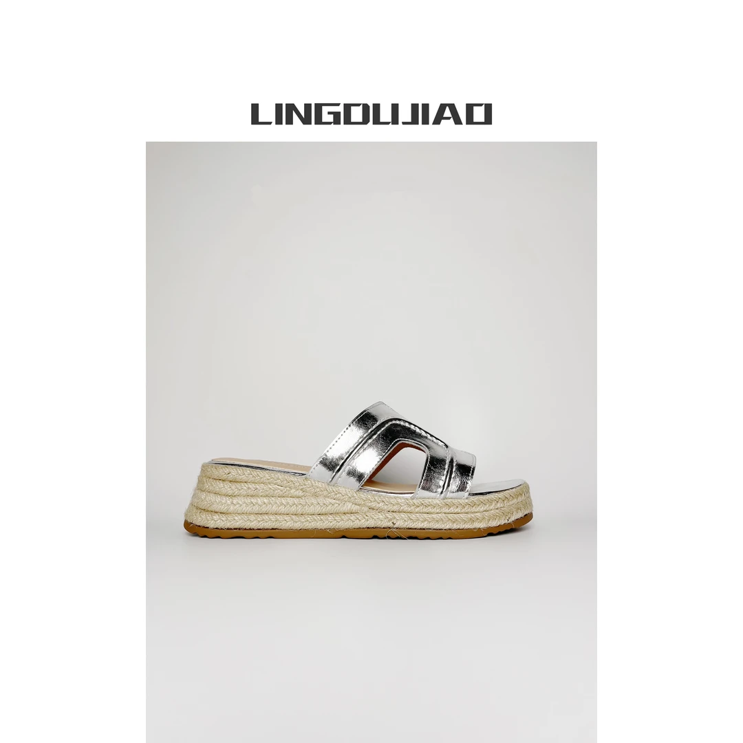 【露丝同款H麻绳坡跟拖】25F7295/5cm