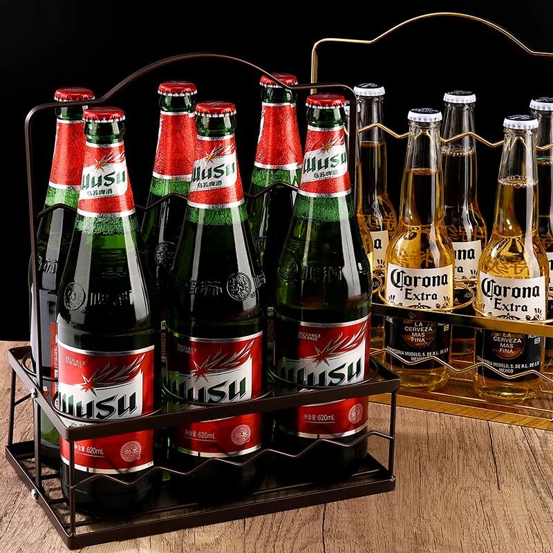 饭店啤酒提架KTV酒吧啤酒篮提酒器酒架提啤酒6瓶手提架装啤酒篮子