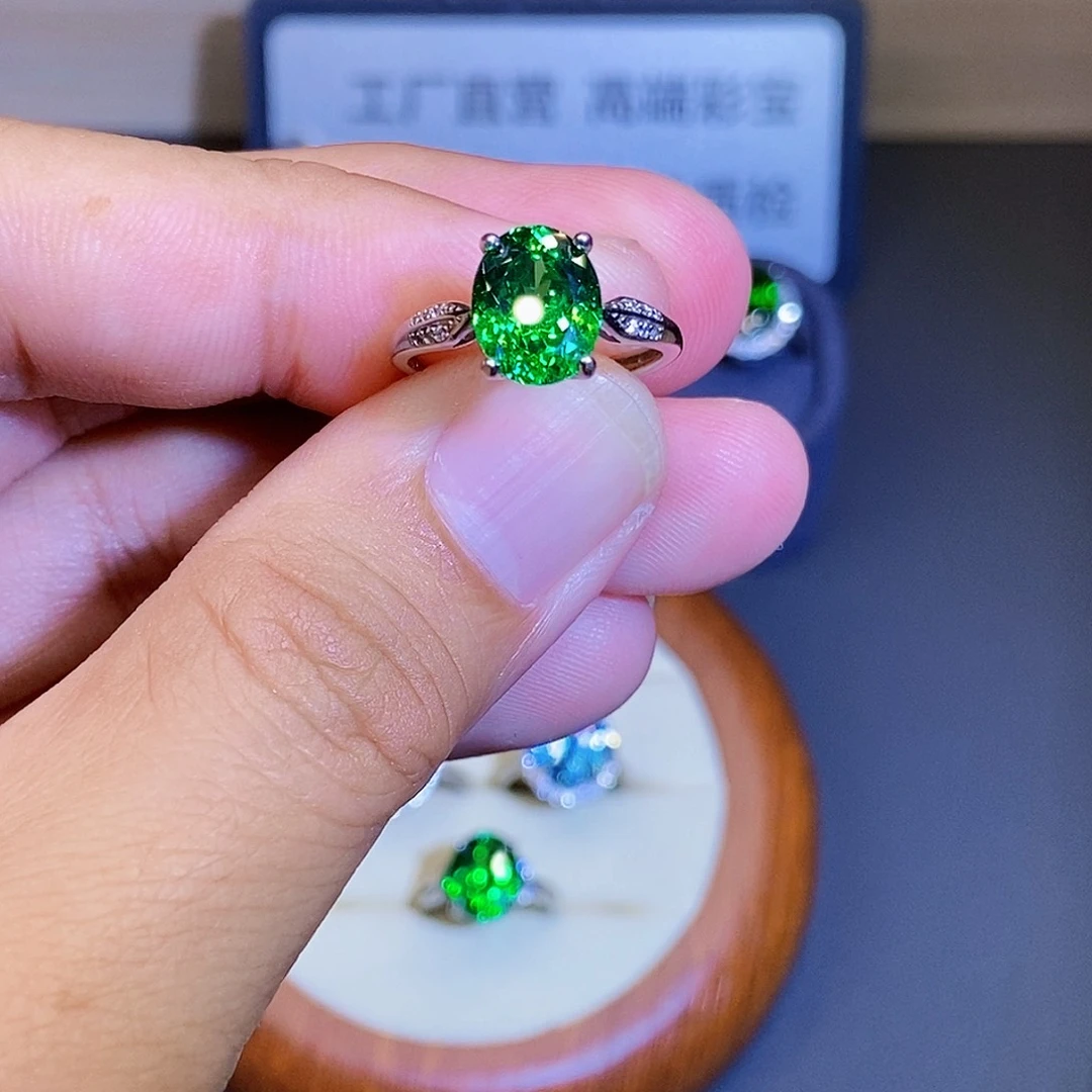 戒指碧玺银S925镶嵌