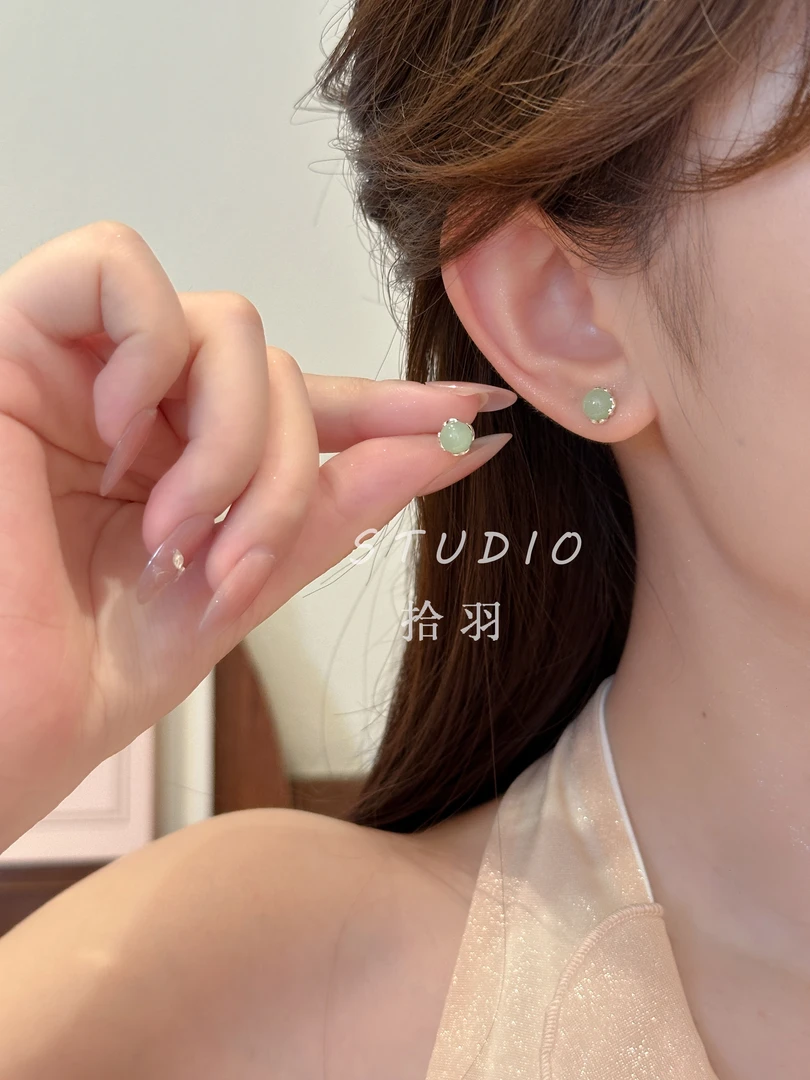 黄铜耳饰 复古圆形耳钉2025年新款养耳洞小巧气质耳饰