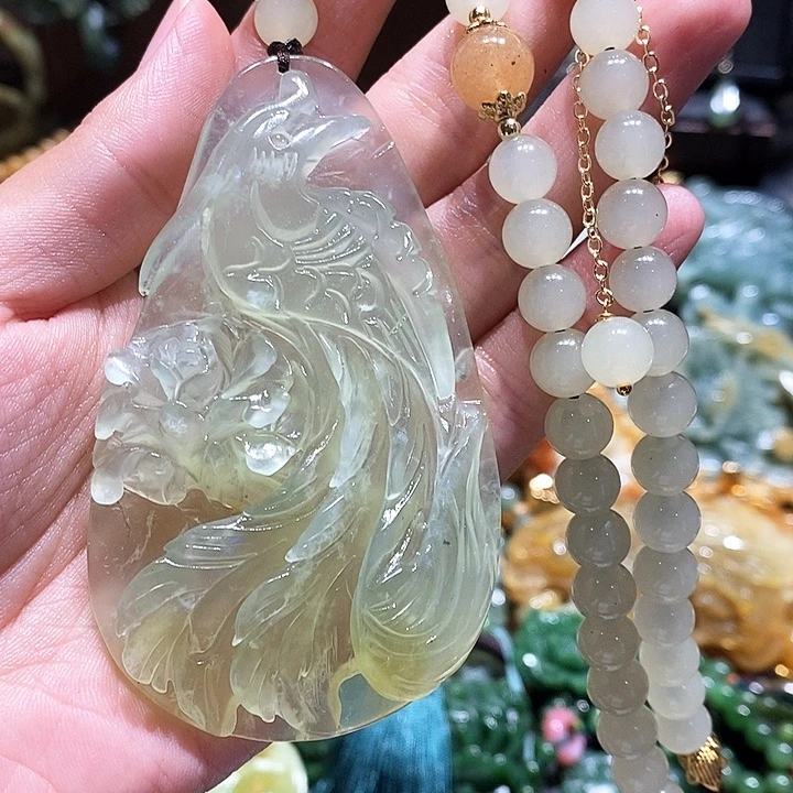 岫玉未镶嵌毛衣链