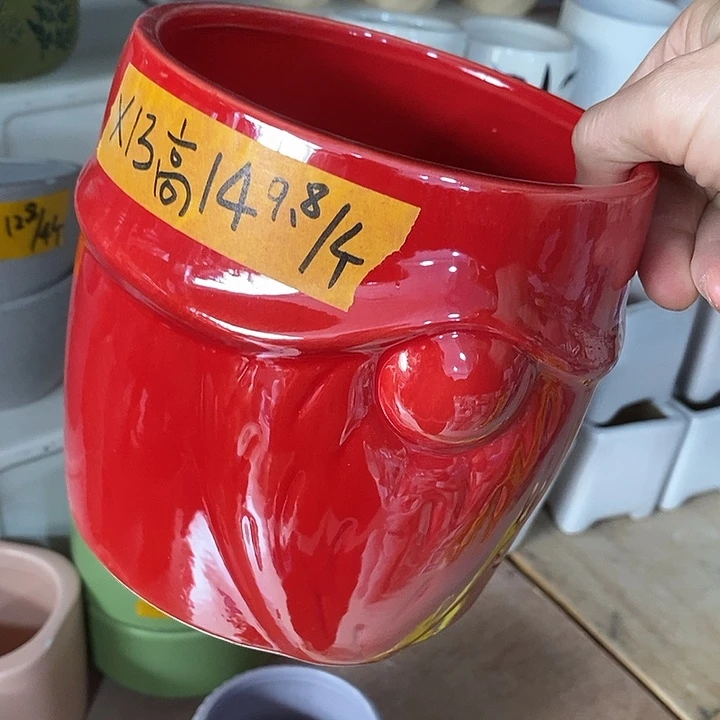 陶盆有孔 瑕疵针孔漏釉介意勿拍外口 13外高14