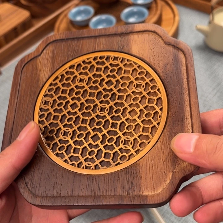 南美胡桃木壶承摆件