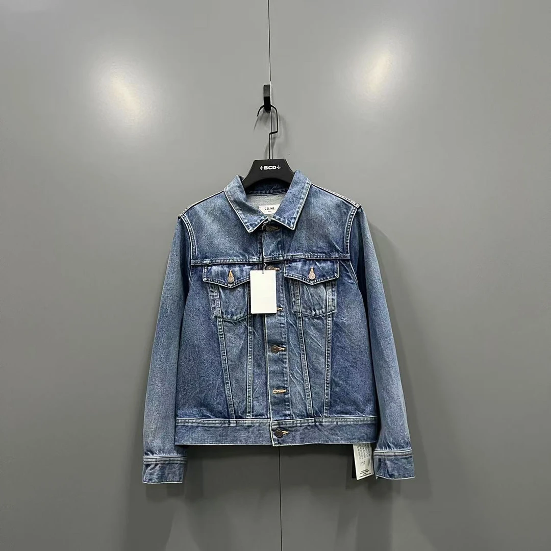 95新 Celine/思琳 赛琳 水洗牛仔印花夹克 M码/全新/