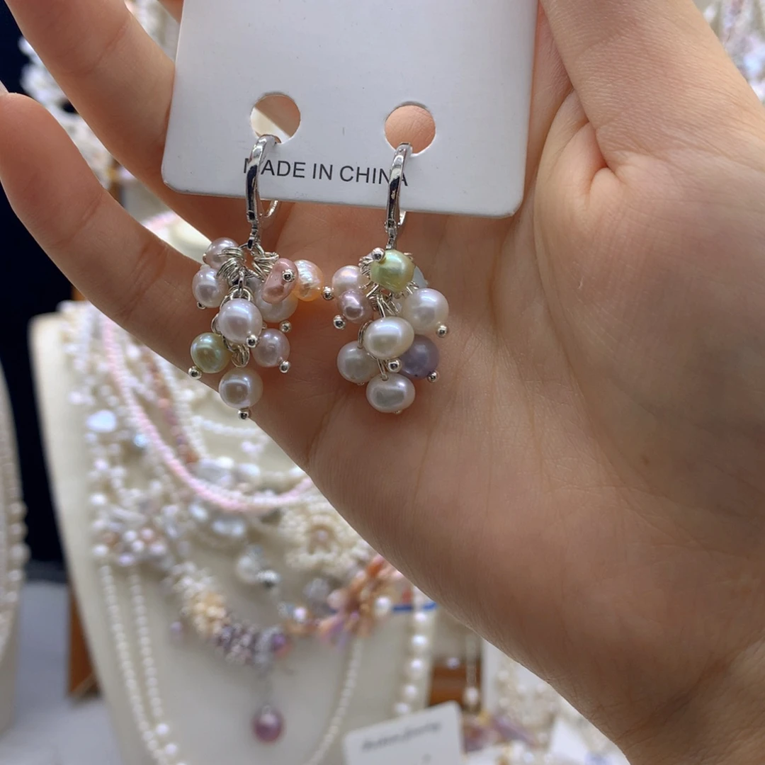 银S925镶嵌淡水珍珠项链耳饰