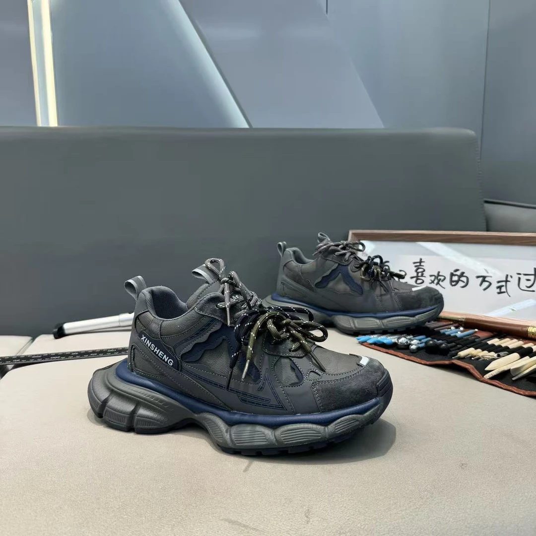 休闲鞋男士厚底增高休闲鞋百搭老爹鞋男士厚底加绒单棉同款鞋子