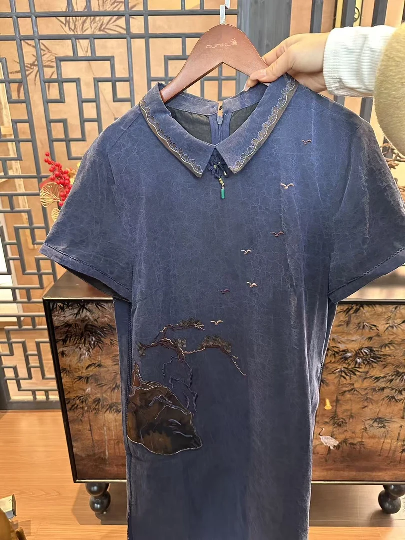 叶辰甄选香云纱龟裂纹连衣裙（E1075组合）