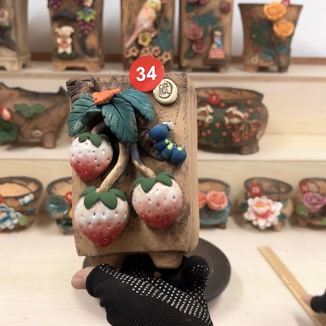 紫砂花盆34号内口8外高16