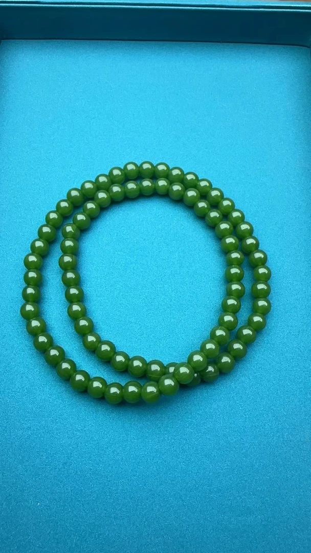 A49和田玉碧玉单圈项链8mm