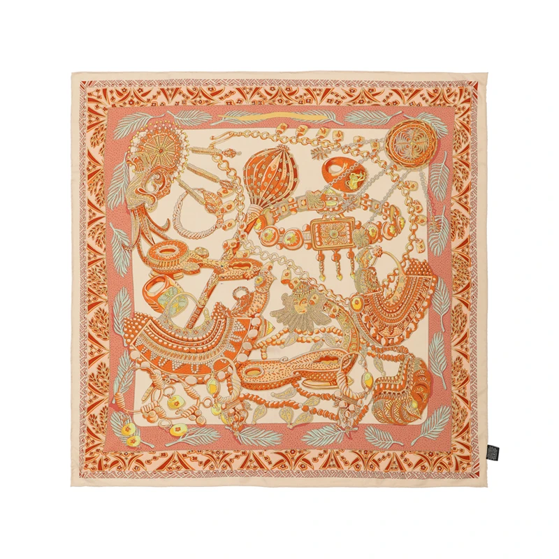 奢凌羊【埃及权杖】100*100桑蚕丝超细澳毛双面丝毛秋冬披肩围巾