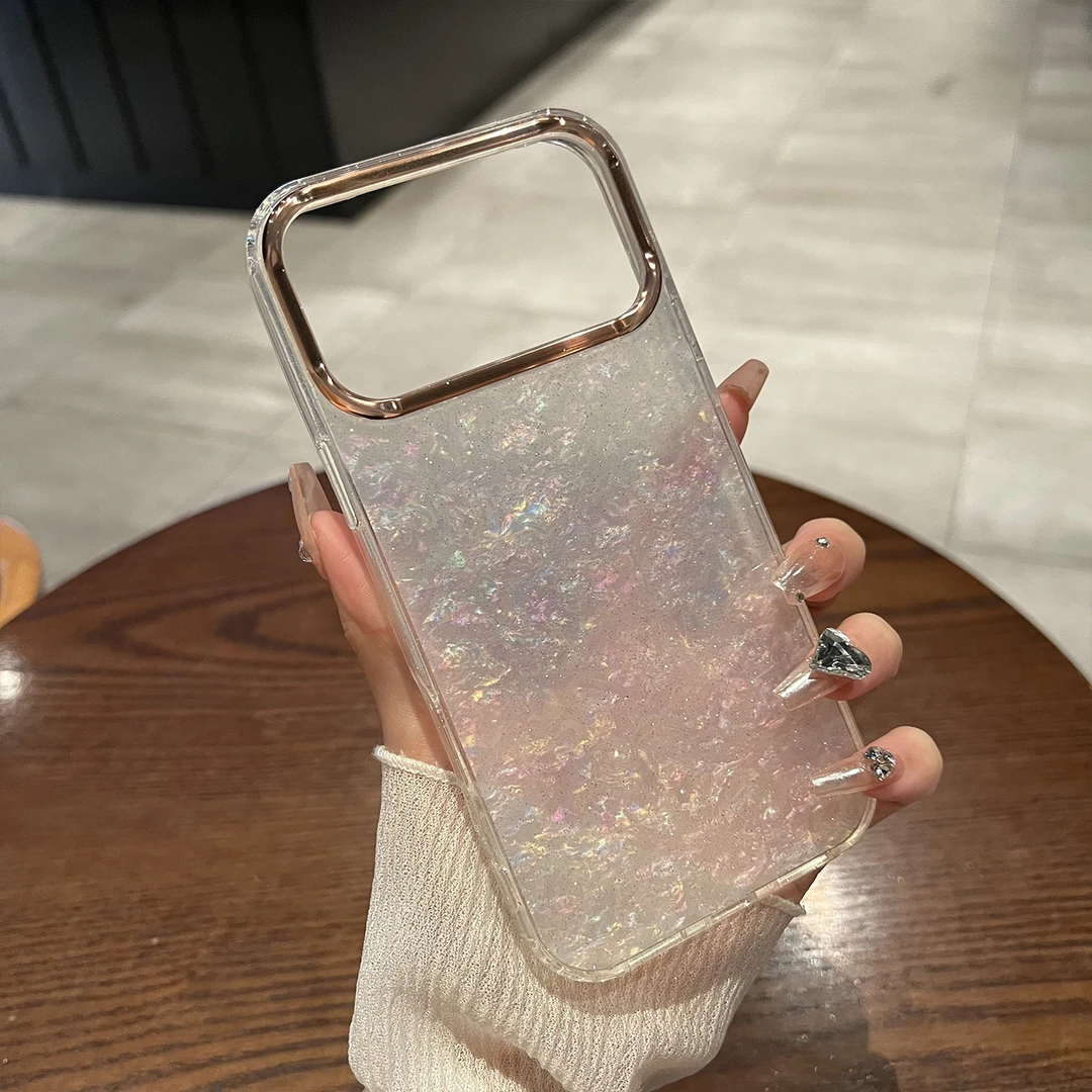 闪粉贝壳纹适用苹果17air手机壳iphone17防摔16promax保护套15女