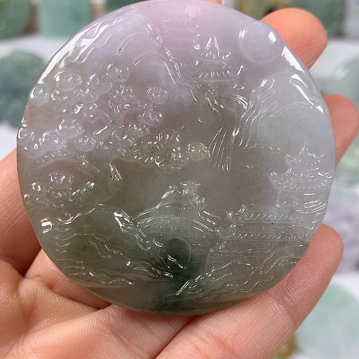 翡翠未镶嵌颈饰山水福利