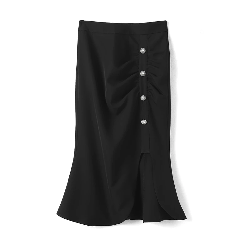 26546【千系列】黑色修身鱼尾半身裙2263090Q