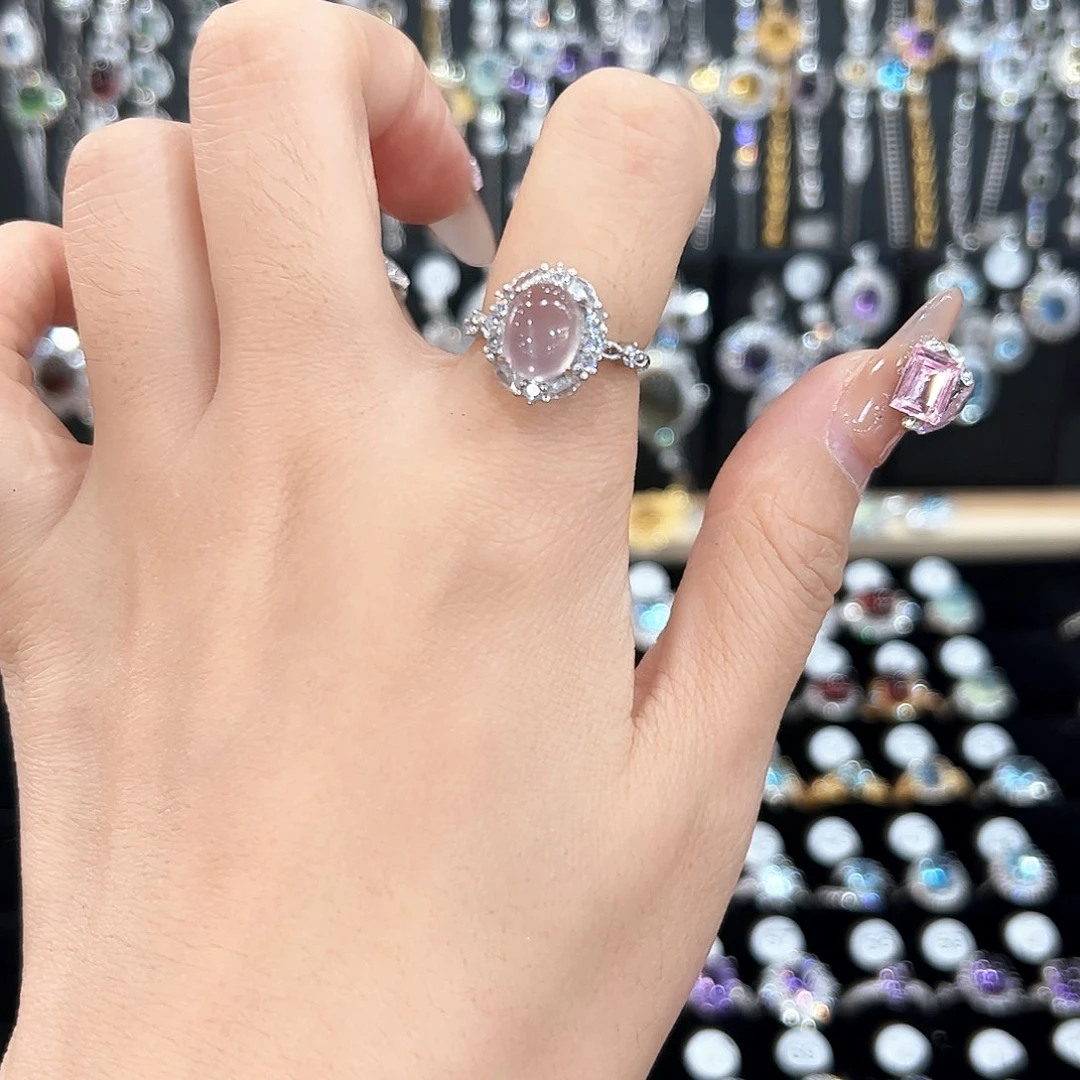 紫晶戒指银S925镶嵌天然