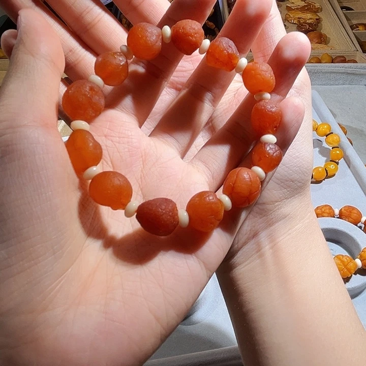 手链琥珀未镶嵌蜜蜡海漂手串