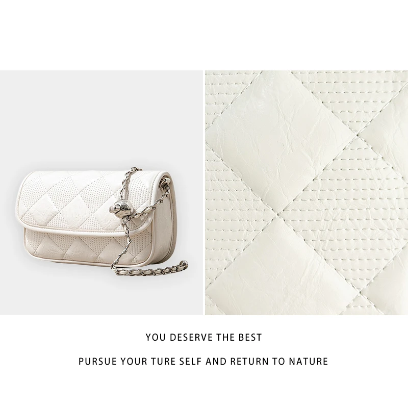 【云云甄选】SK-83091-优雅白-轻奢时尚女士新款单肩斜挎包